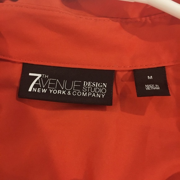 Orange button down 3/4 Sleeved dress shirt - Picture 2 of 2